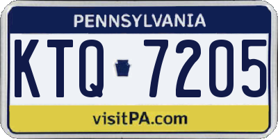 PA license plate KTQ7205
