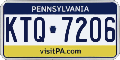 PA license plate KTQ7206