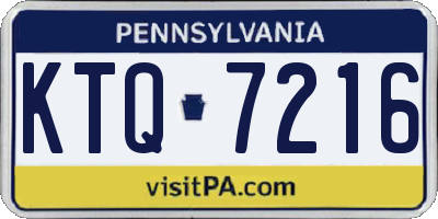 PA license plate KTQ7216