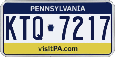 PA license plate KTQ7217