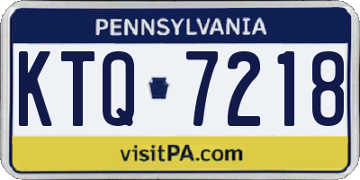 PA license plate KTQ7218