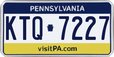 PA license plate KTQ7227