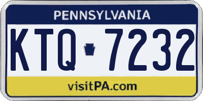 PA license plate KTQ7232