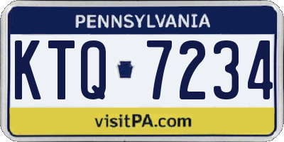 PA license plate KTQ7234