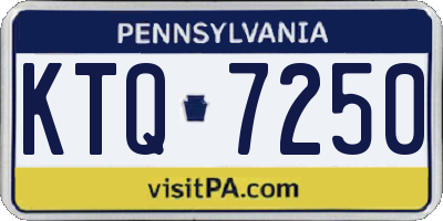 PA license plate KTQ7250