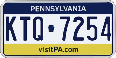 PA license plate KTQ7254