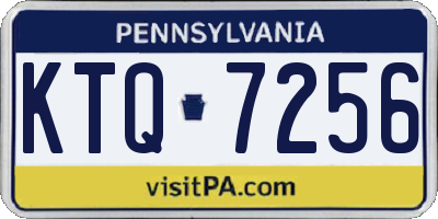 PA license plate KTQ7256