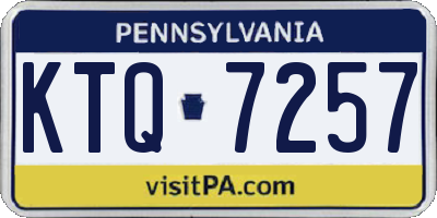 PA license plate KTQ7257