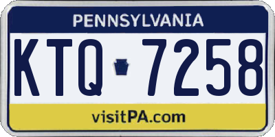PA license plate KTQ7258