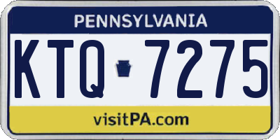 PA license plate KTQ7275
