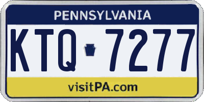 PA license plate KTQ7277