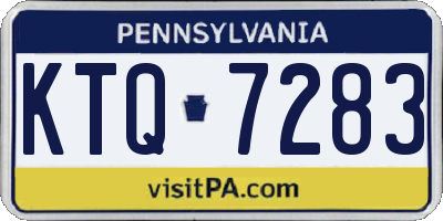 PA license plate KTQ7283