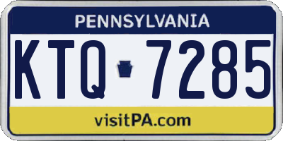 PA license plate KTQ7285
