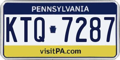 PA license plate KTQ7287