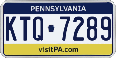 PA license plate KTQ7289