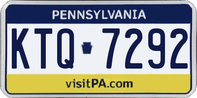 PA license plate KTQ7292