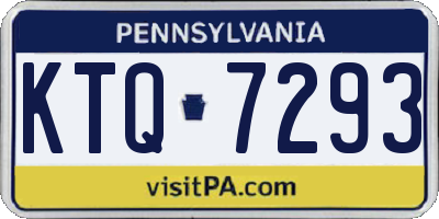 PA license plate KTQ7293