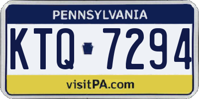 PA license plate KTQ7294