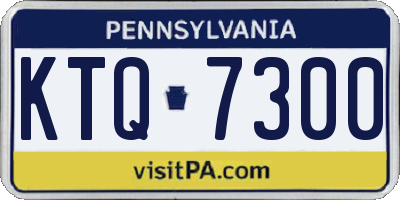 PA license plate KTQ7300