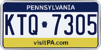 PA license plate KTQ7305