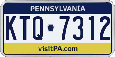 PA license plate KTQ7312