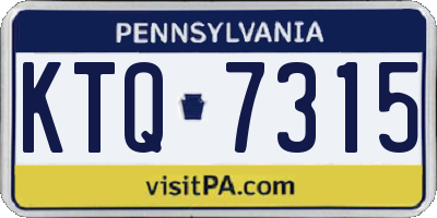 PA license plate KTQ7315
