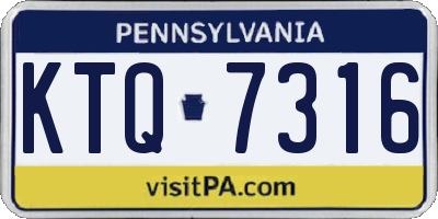PA license plate KTQ7316