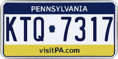 PA license plate KTQ7317