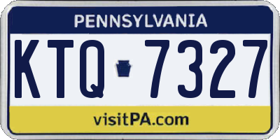 PA license plate KTQ7327