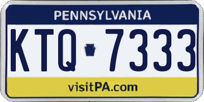 PA license plate KTQ7333