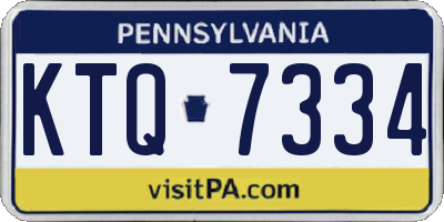 PA license plate KTQ7334