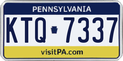 PA license plate KTQ7337