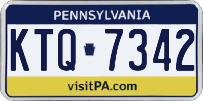 PA license plate KTQ7342