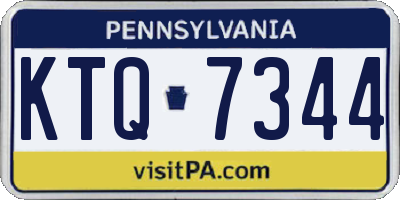 PA license plate KTQ7344