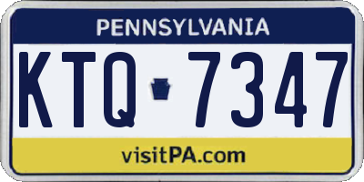PA license plate KTQ7347