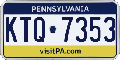 PA license plate KTQ7353