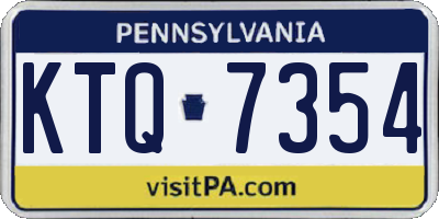 PA license plate KTQ7354