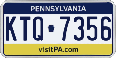 PA license plate KTQ7356