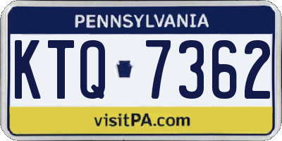 PA license plate KTQ7362