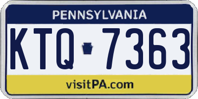 PA license plate KTQ7363