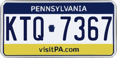 PA license plate KTQ7367
