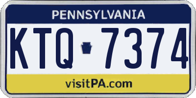 PA license plate KTQ7374