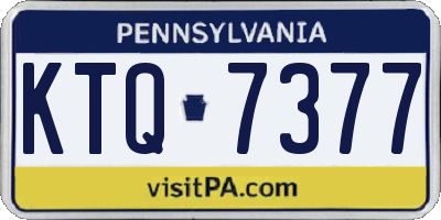 PA license plate KTQ7377