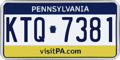 PA license plate KTQ7381