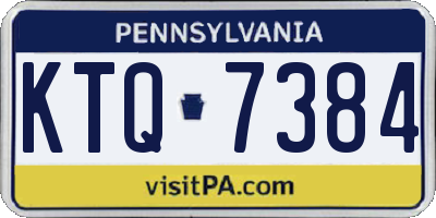 PA license plate KTQ7384