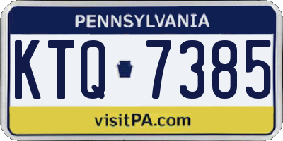 PA license plate KTQ7385