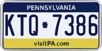 PA license plate KTQ7386