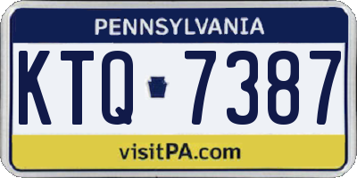 PA license plate KTQ7387