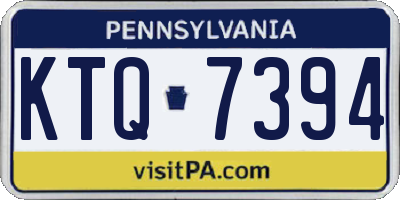 PA license plate KTQ7394