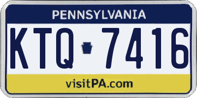 PA license plate KTQ7416